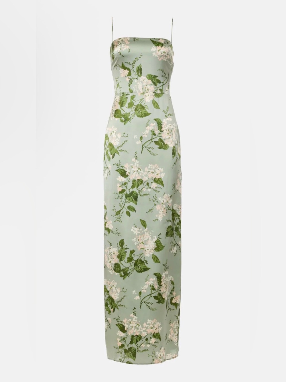 Reformation Frankie silk gown Green Floral